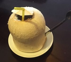 fresh coconut juice at Viet An in Ho Chi Minh City
