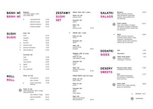 Menu 2 at Fokim in Warsaw