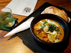 veggie curry and bread at The Fig Lounge & Coffee in Ho Chi Minh City