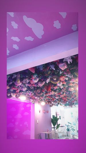 The ambiance was sooo cute!!  at Frambuesa Pastelería Vegan in Bogota