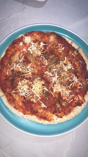 I had the pizza two days in a row 🙊🤣 so good!   at Frambuesa Pastelería Vegan in Bogota