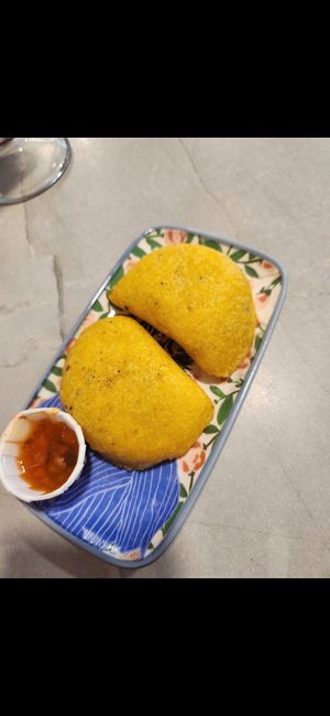 empanadas at Frambuesa Pastelería Vegan in Bogota