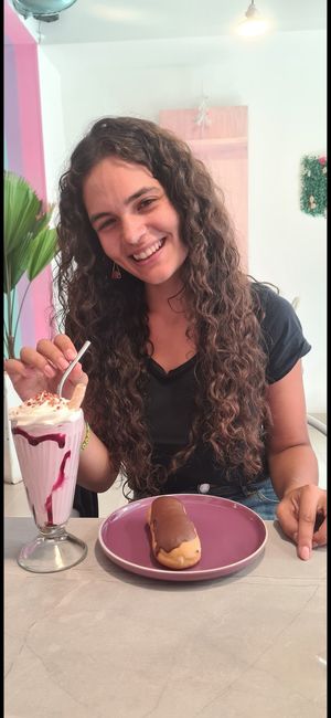 happy me! at Frambuesa Pastelería Vegan in Bogota