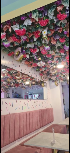 decor at Frambuesa Pastelería Vegan in Bogota