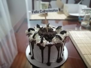 Torta de cumpleaños de oreo at Frambuesa Pastelería Vegan in Bogota