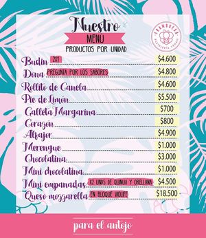 Frambuesa Menu (1/5) at Frambuesa Pastelería Vegan in Bogota