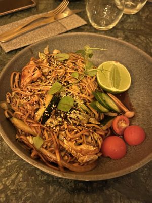 Noddles with veggies and soy sauce   at Ritual in Vila Nova De Milfontes
