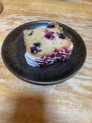 lemon and blueberry cake   at Pinkmans in Bristol