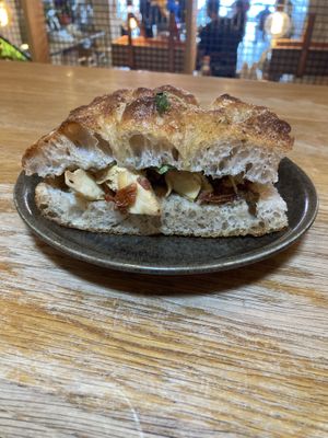 baba ganoush focaccia   at Pinkmans in Bristol