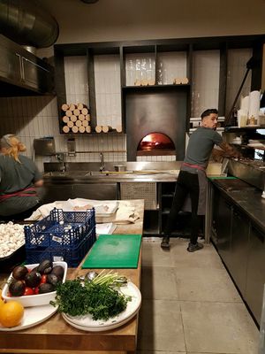 wood fired oven in the restaurant at Pinkmans in Bristol