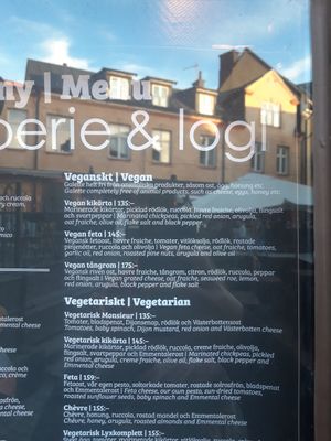 Menu from july 2024 at Creperie & Logi in Visby