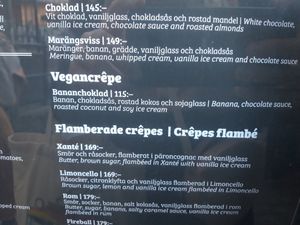 Menu from July 2024 at Creperie & Logi in Visby