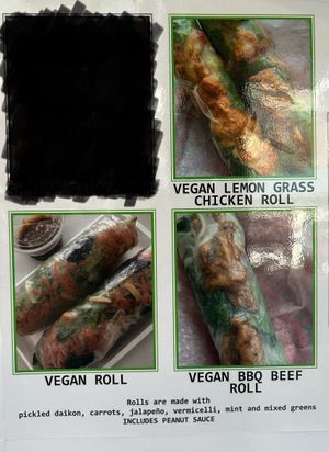Vegan Roll options  at Banh Mi Bar in New Westminster