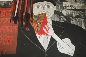 wall painting at Jatra Biroti in Dhaka