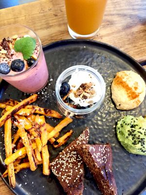 Pretty brunch plate, but very small portions :(  at Hope Organic in Copenhagen