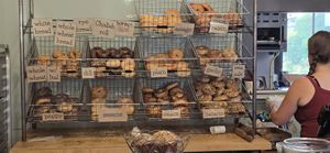 Bagel selection today at Bagel Cafe in Camden