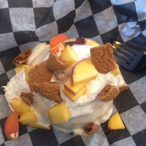 Spiced peach cinnamon roll  at Cinnaholic - Grand Canyon Dr in Las Vegas