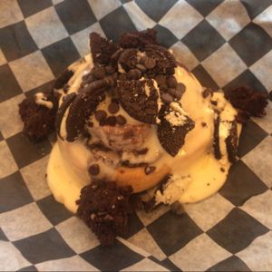 Chocolate splurge with fudge bites cinnamon roll  at Cinnaholic - Grand Canyon Dr in Las Vegas