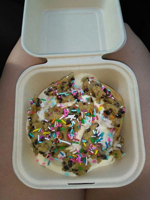 Birthday cake w/ cookie dough at Cinnaholic - Grand Canyon Dr in Las Vegas