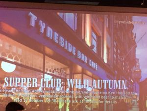 advertisement  at Tyneside Bar Cafe in Newcastle Upon Tyne