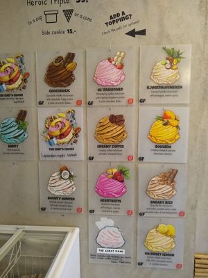 Available flavors at Nicecream - Enghave in Copenhagen