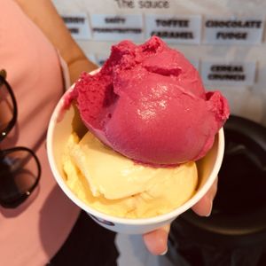 Beetroot and lemon flavoured ice cream  at Nicecream - Enghave in Copenhagen