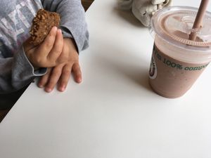 Oat cookie and “shake" at Nicecream - Enghave in Copenhagen