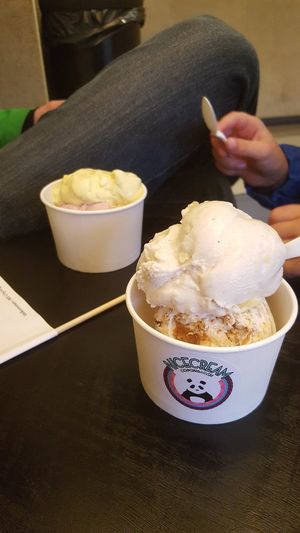 Sneaky Bizz and Kjøbenhavneren in the front, Oh Sweet Lemon and Ol' Fashioned in the back. at Nicecream - Enghave in Copenhagen