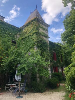 The historic chateau.  at La Cure du Maine Charles in Birac
