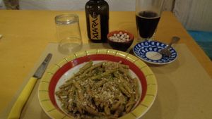 Ancient Sicilian grain pasta with craft beer. at Zenzero in Siracusa