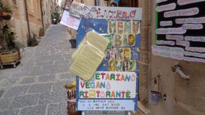 Front sign. at Zenzero in Siracusa