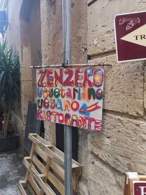 Look out for the sign as happy cow directions are for the main drag at Zenzero in Siracusa