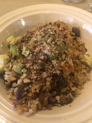 Brown rice with vegetables and grains  at Zenzero in Siracusa