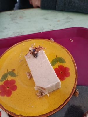 Cheese cake with masala spice at Petite Nature in Rennes