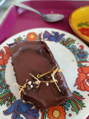 Chocolate brownie at Petite Nature in Rennes