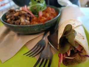 Falafel wrap at Petite Nature in Rennes