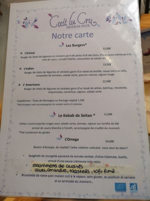 Menu at Cuit Lu Cru in Colmar