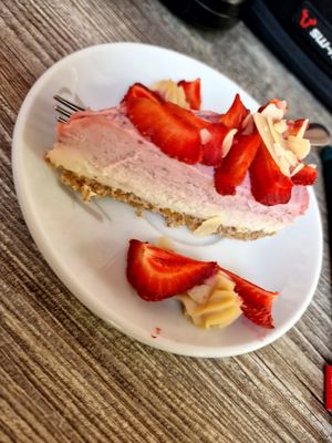 Strawberry cheesecake - very tasty at Cuit Lu Cru in Colmar
