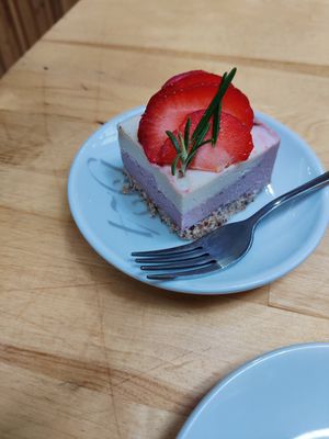 Strawberry cake at Cuit Lu Cru in Colmar