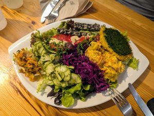 Rösti mit Tempeh at Cuit Lu Cru in Colmar