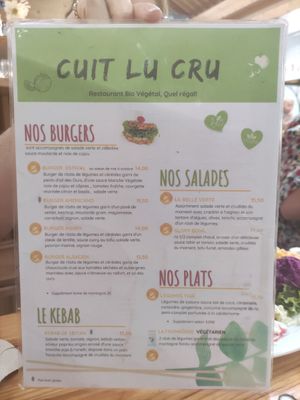 La carte at Cuit Lu Cru in Colmar