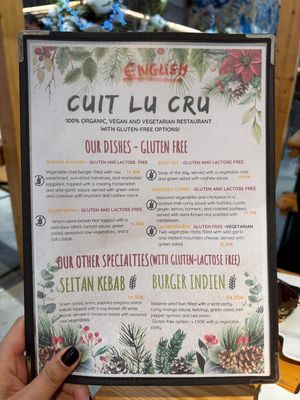 English menu at Cuit Lu Cru in Colmar