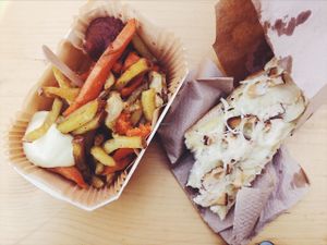 Baguette Flambée traditionnelle (like a Tarte flambée but with a french baguette) at L'Essentiel Chez Raphael - Food Truck in Strasbourg