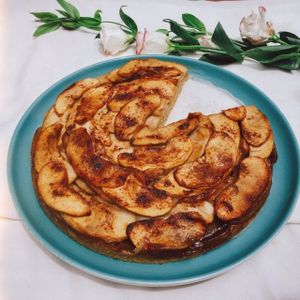 Vegan apple cake with salted caramel.  at Rosie's Cafe in Hoi An
