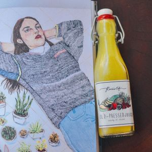 Cold pressed juice (no sugar added).  at Rosie's Cafe in Hoi An