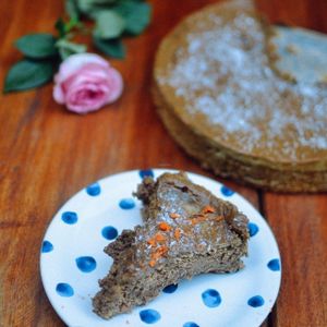 Vegan carrot cake at Rosie's Cafe in Hoi An