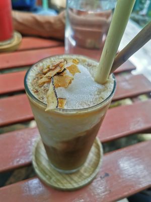 Coconut iced coffee at Rosie's Cafe in Hoi An