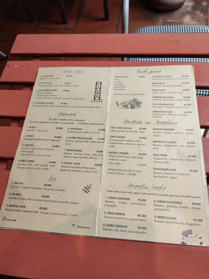 Menu at Rosie's Cafe in Hoi An