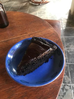 Vegan chocolate cake at Rosie's Cafe in Hoi An