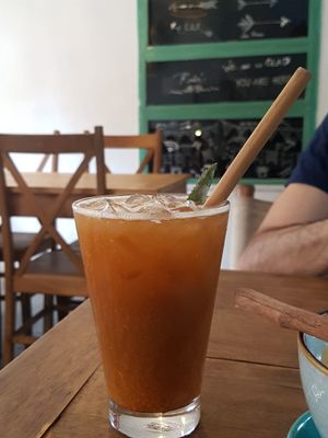 "You are beautiful" juice. at Rosie's Cafe in Hoi An